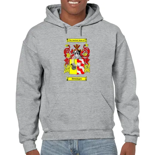 Heininger Grey Unisex Coat of Arms Hooded Sweatshirt