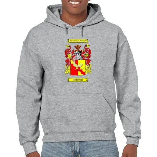 Hellstrom Grey Unisex Coat of Arms Hooded Sweatshirt