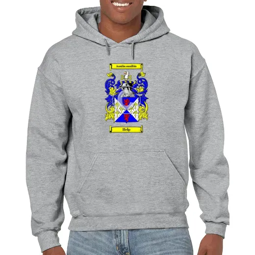 Help Grey Unisex Coat of Arms Hooded Sweatshirt