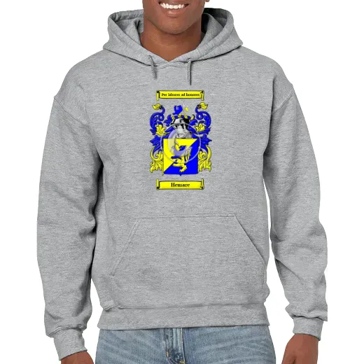 Hemare Grey Unisex Coat of Arms Hooded Sweatshirt