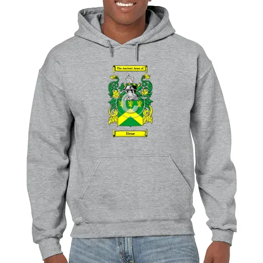Hene Grey Unisex Coat of Arms Hooded Sweatshirt
