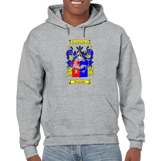 Hernandez Grey Unisex Coat of Arms Hooded Sweatshirt