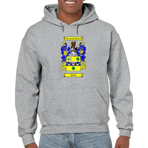 Hesel Grey Unisex Coat of Arms Hooded Sweatshirt
