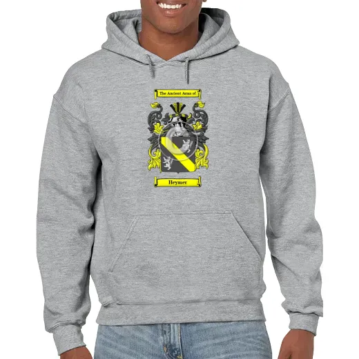 Heymer Grey Unisex Coat of Arms Hooded Sweatshirt