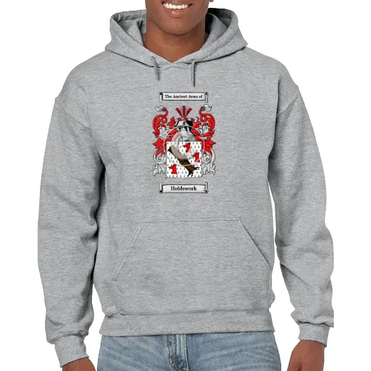Holdswork Grey Unisex Coat of Arms Hooded Sweatshirt