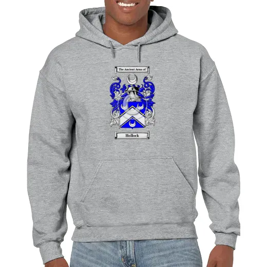 Hollock Grey Unisex Coat of Arms Hooded Sweatshirt