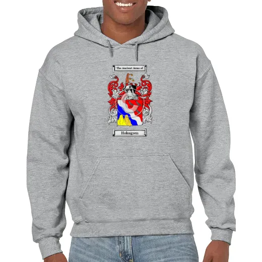 Holmgren Grey Unisex Coat of Arms Hooded Sweatshirt