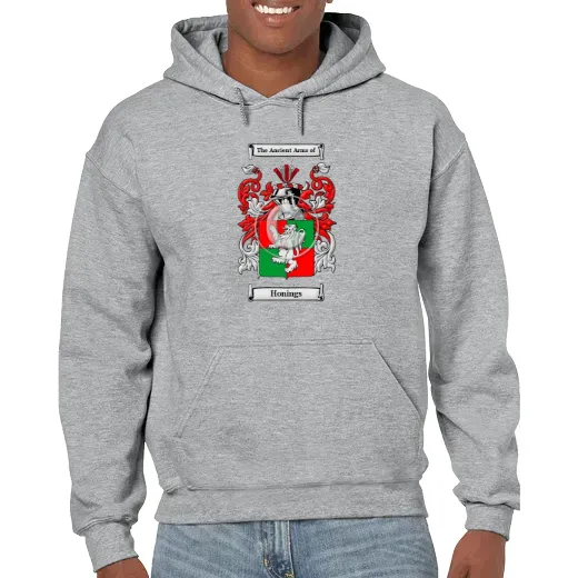 Honings Grey Unisex Coat of Arms Hooded Sweatshirt