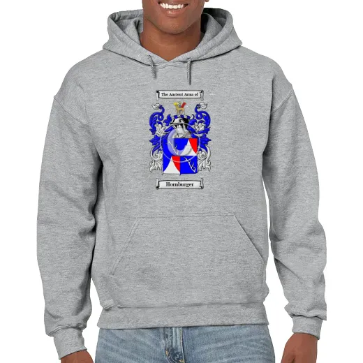 Hornburger Grey Unisex Coat of Arms Hooded Sweatshirt