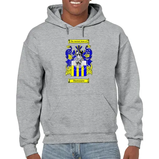 Hustwayte Grey Unisex Coat of Arms Hooded Sweatshirt