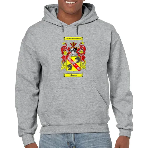Ishman Grey Unisex Coat of Arms Hooded Sweatshirt