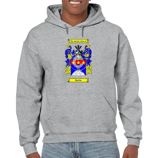Itavin Grey Unisex Coat of Arms Hooded Sweatshirt