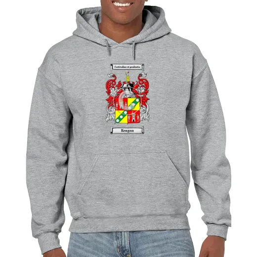 Keagan Grey Unisex Coat of Arms Hooded Sweatshirt