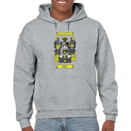 Keller Grey Unisex Coat of Arms Hooded Sweatshirt