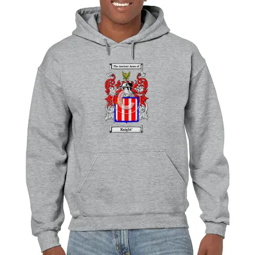 Knight' Grey Unisex Coat of Arms Hooded Sweatshirt