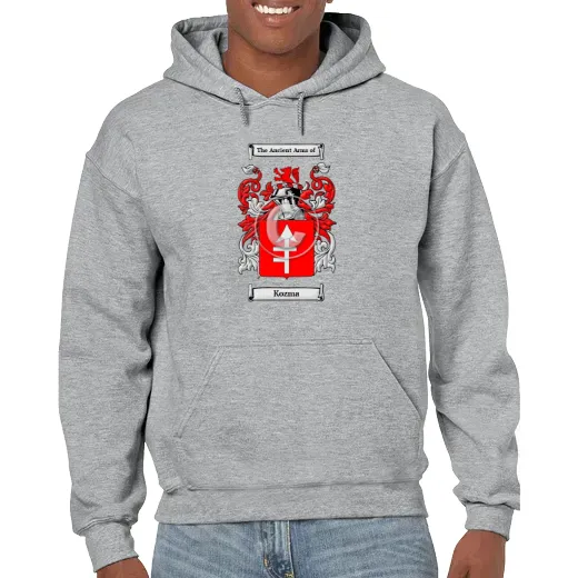 Kozma Grey Unisex Coat of Arms Hooded Sweatshirt