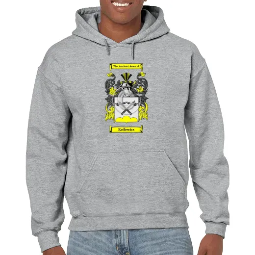 Królewicz Grey Unisex Coat of Arms Hooded Sweatshirt