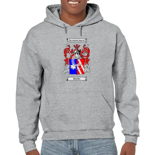 Krysler Grey Unisex Coat of Arms Hooded Sweatshirt