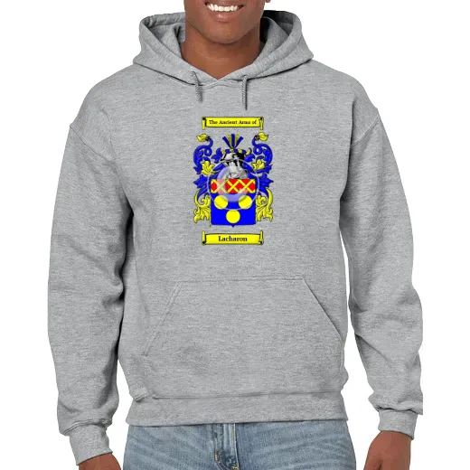 Lacharon Grey Unisex Coat of Arms Hooded Sweatshirt
