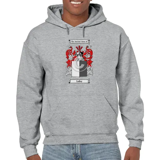 Lafoy Grey Unisex Coat of Arms Hooded Sweatshirt