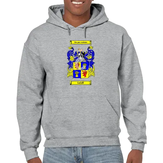Lahiff Grey Unisex Coat of Arms Hooded Sweatshirt