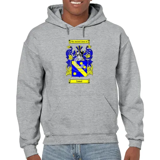 Lanzi Grey Unisex Coat of Arms Hooded Sweatshirt