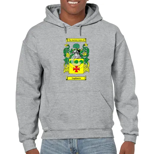 Laplante Grey Unisex Coat of Arms Hooded Sweatshirt