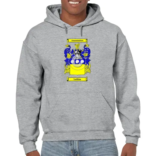 Lathim Grey Unisex Coat of Arms Hooded Sweatshirt