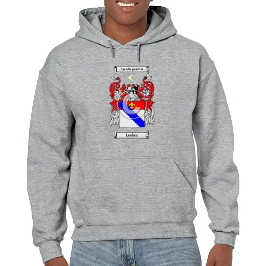 Leakes Grey Unisex Coat of Arms Hooded Sweatshirt