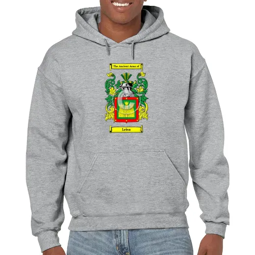Leiva Grey Unisex Coat of Arms Hooded Sweatshirt