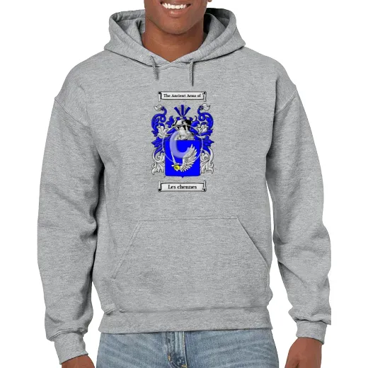 Les chennes Grey Unisex Coat of Arms Hooded Sweatshirt