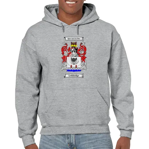 Lethbridge Grey Unisex Coat of Arms Hooded Sweatshirt