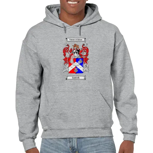 Linteck Grey Unisex Coat of Arms Hooded Sweatshirt