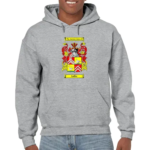 Loffer Grey Unisex Coat of Arms Hooded Sweatshirt