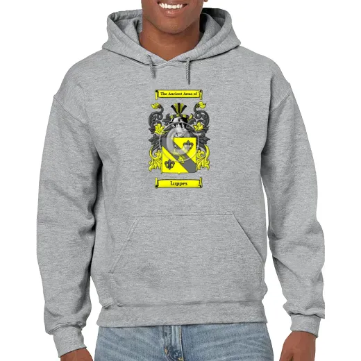 Luppes Grey Unisex Coat of Arms Hooded Sweatshirt