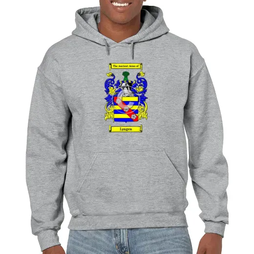 Lyngen Grey Unisex Coat of Arms Hooded Sweatshirt