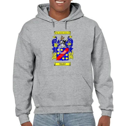Mändel Grey Unisex Coat of Arms Hooded Sweatshirt