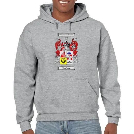 Mac'lean Grey Unisex Coat of Arms Hooded Sweatshirt