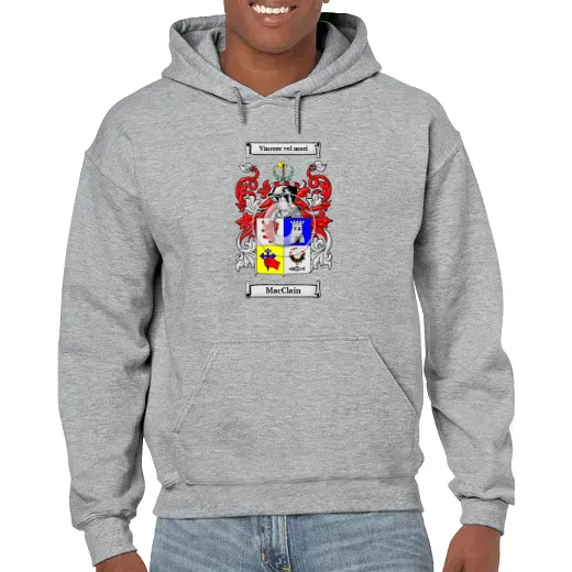 MacClain Grey Unisex Coat of Arms Hooded Sweatshirt