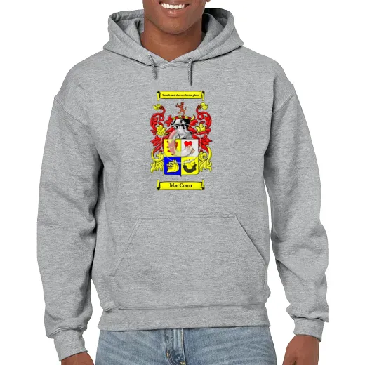 MacCoun Grey Unisex Coat of Arms Hooded Sweatshirt