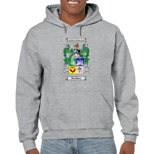 MacKinen Grey Unisex Coat of Arms Hooded Sweatshirt