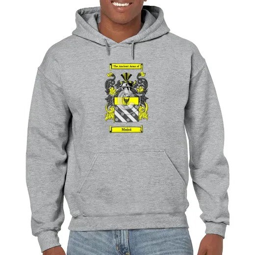 Maini Grey Unisex Coat of Arms Hooded Sweatshirt
