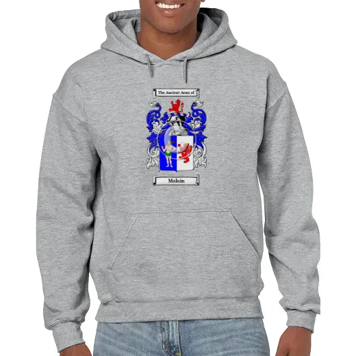 Malain Grey Unisex Coat of Arms Hooded Sweatshirt