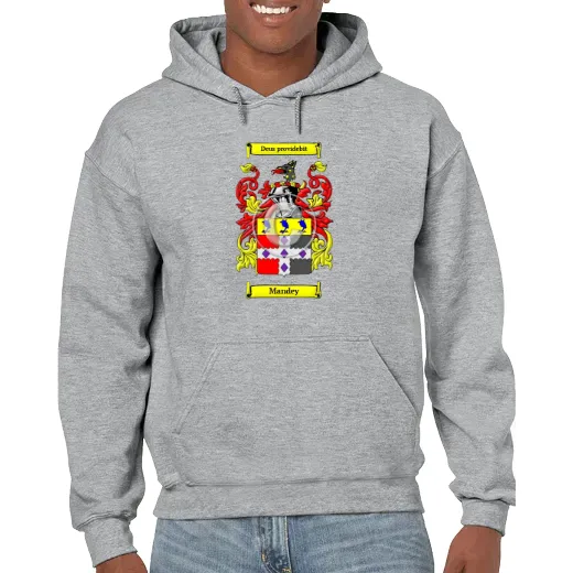 Mandey Grey Unisex Coat of Arms Hooded Sweatshirt