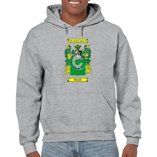 Manick Grey Unisex Coat of Arms Hooded Sweatshirt