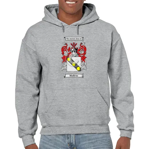 Markton Grey Unisex Coat of Arms Hooded Sweatshirt