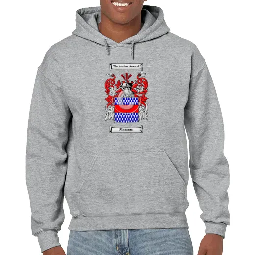 Marman Grey Unisex Coat of Arms Hooded Sweatshirt