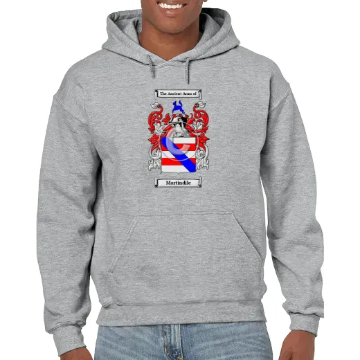 Martindile Grey Unisex Coat of Arms Hooded Sweatshirt