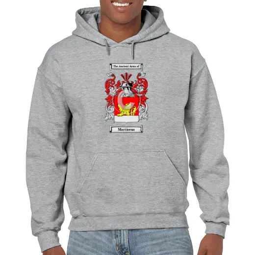 Martirena Grey Unisex Coat of Arms Hooded Sweatshirt