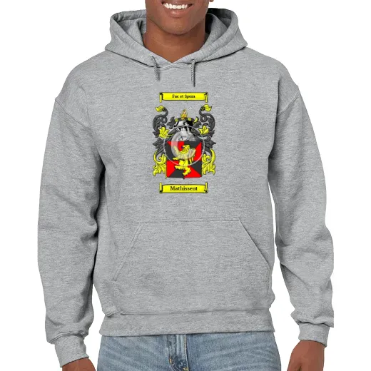 Mathissent Grey Unisex Coat of Arms Hooded Sweatshirt